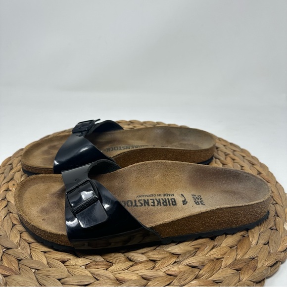 Birkenstock Madrid Black Glossy Sandals Size 7 Women's - Picture 4 of 8